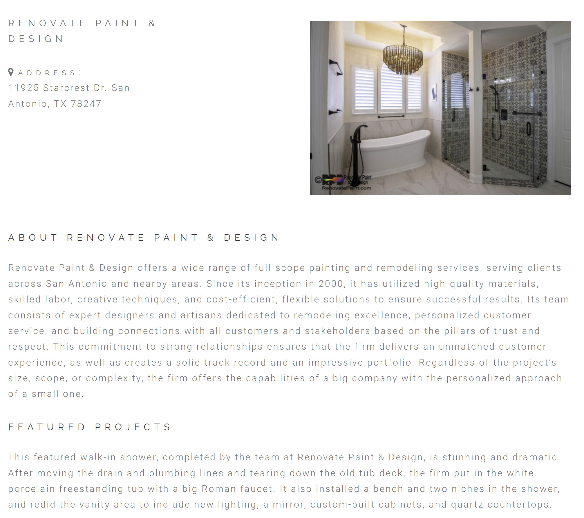 Recognition for Renovate Paint & Design - Renovate Paint and Design